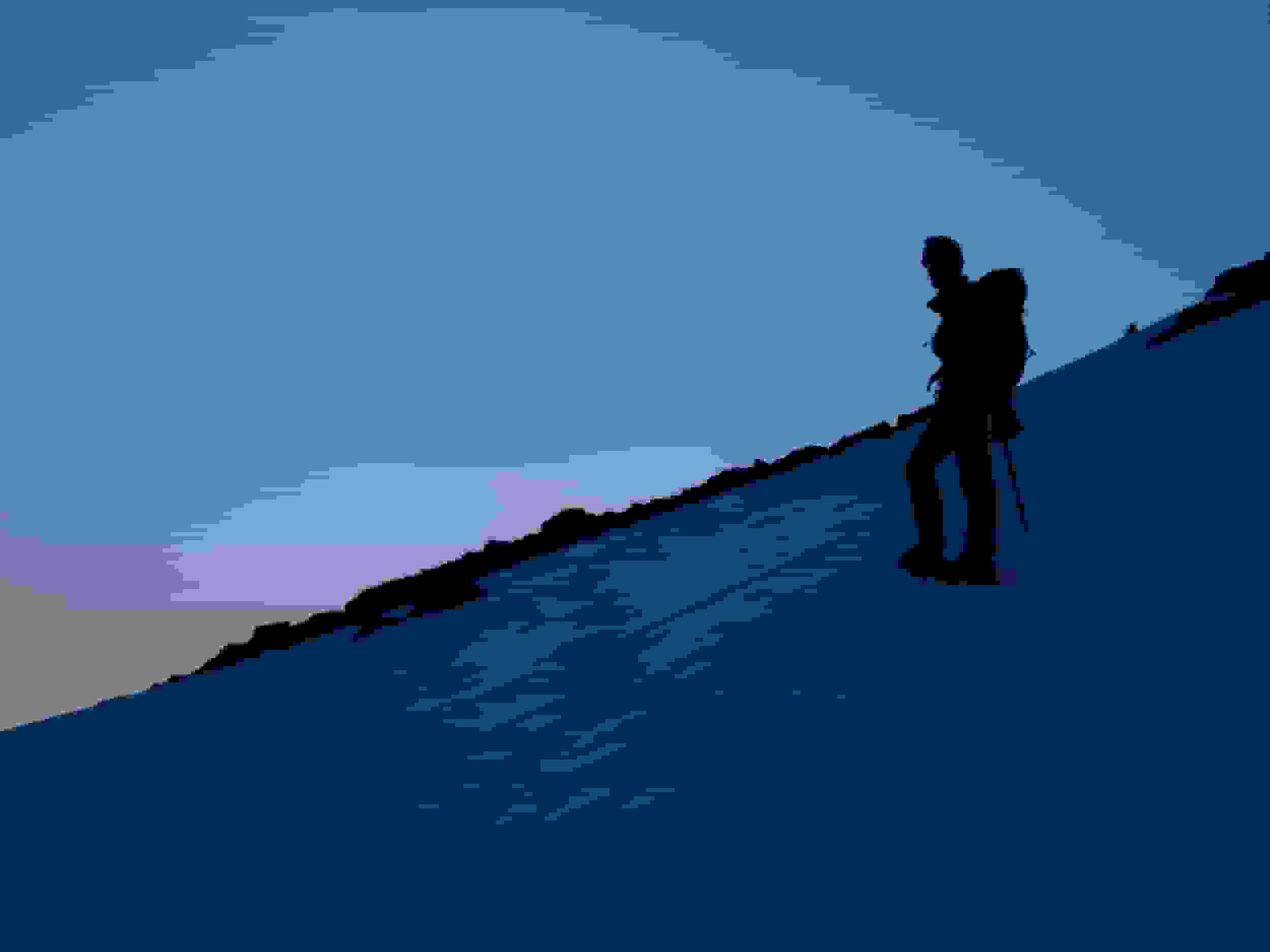 Aufstieg auf dem Gletscherteil