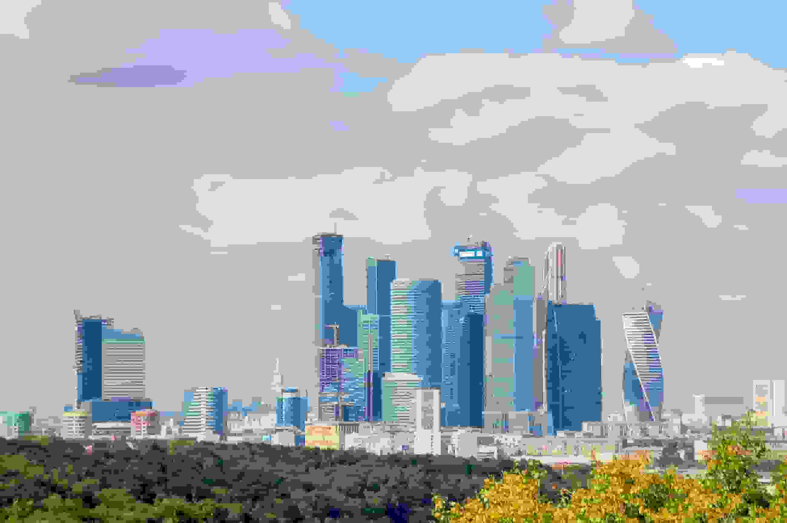 Blick von den Sperlingsbergen auf das neue Moskau