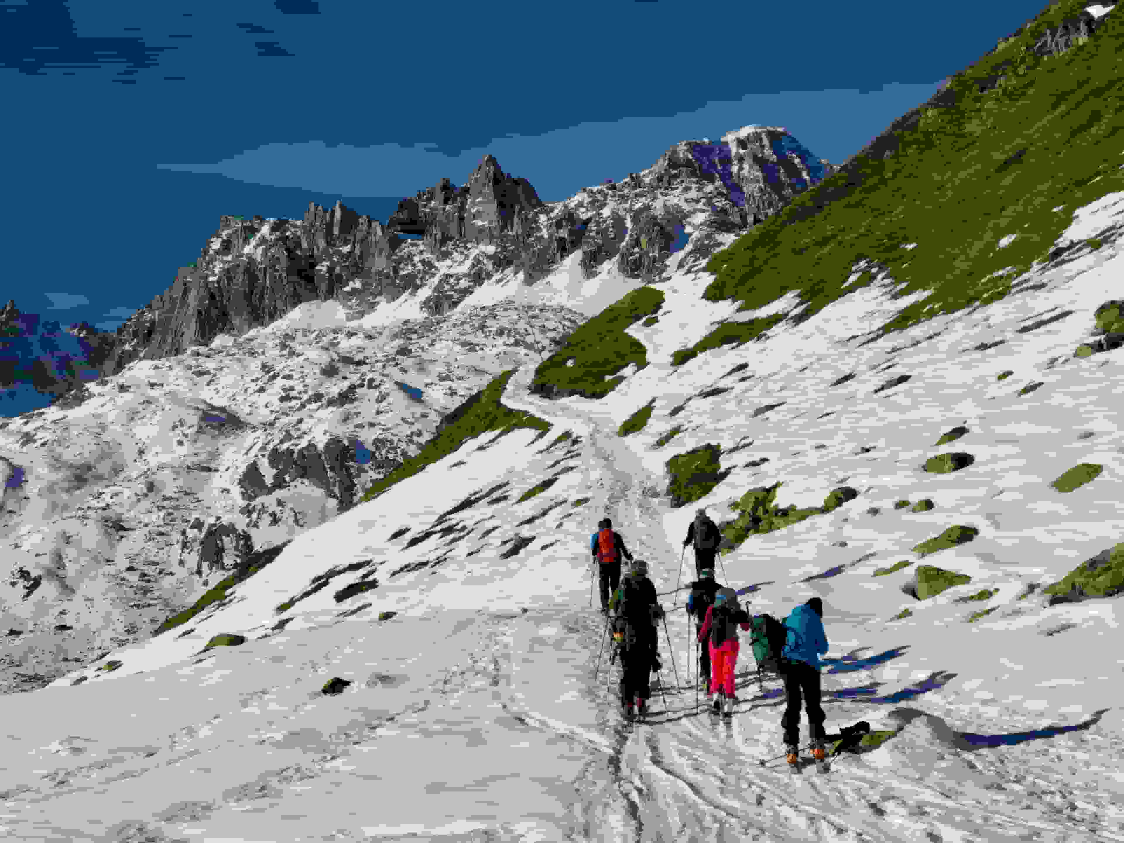 Aufstieg in Richtung Albert-Heim-Hütte