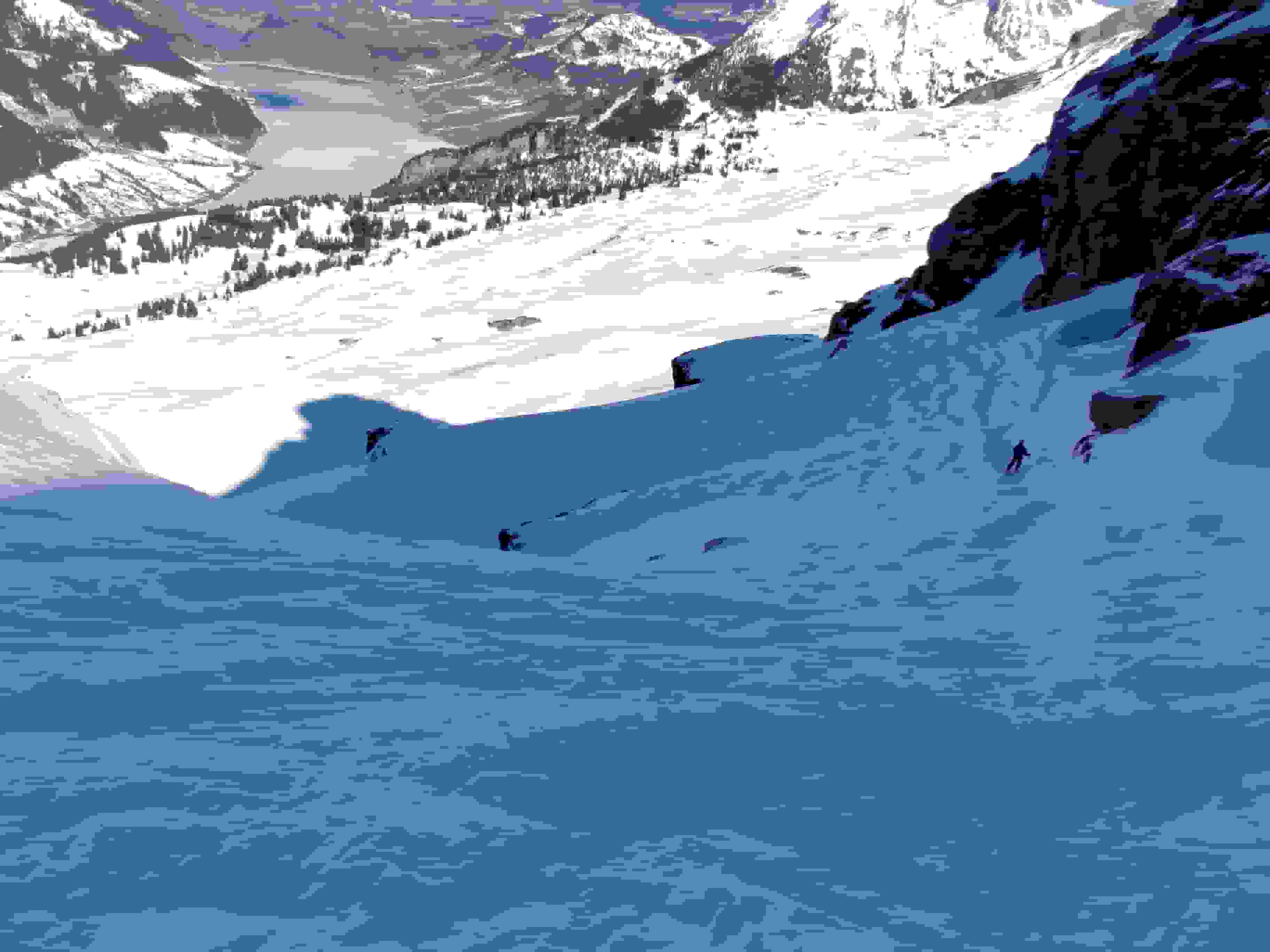 Abfahrt durch die Nordflanke