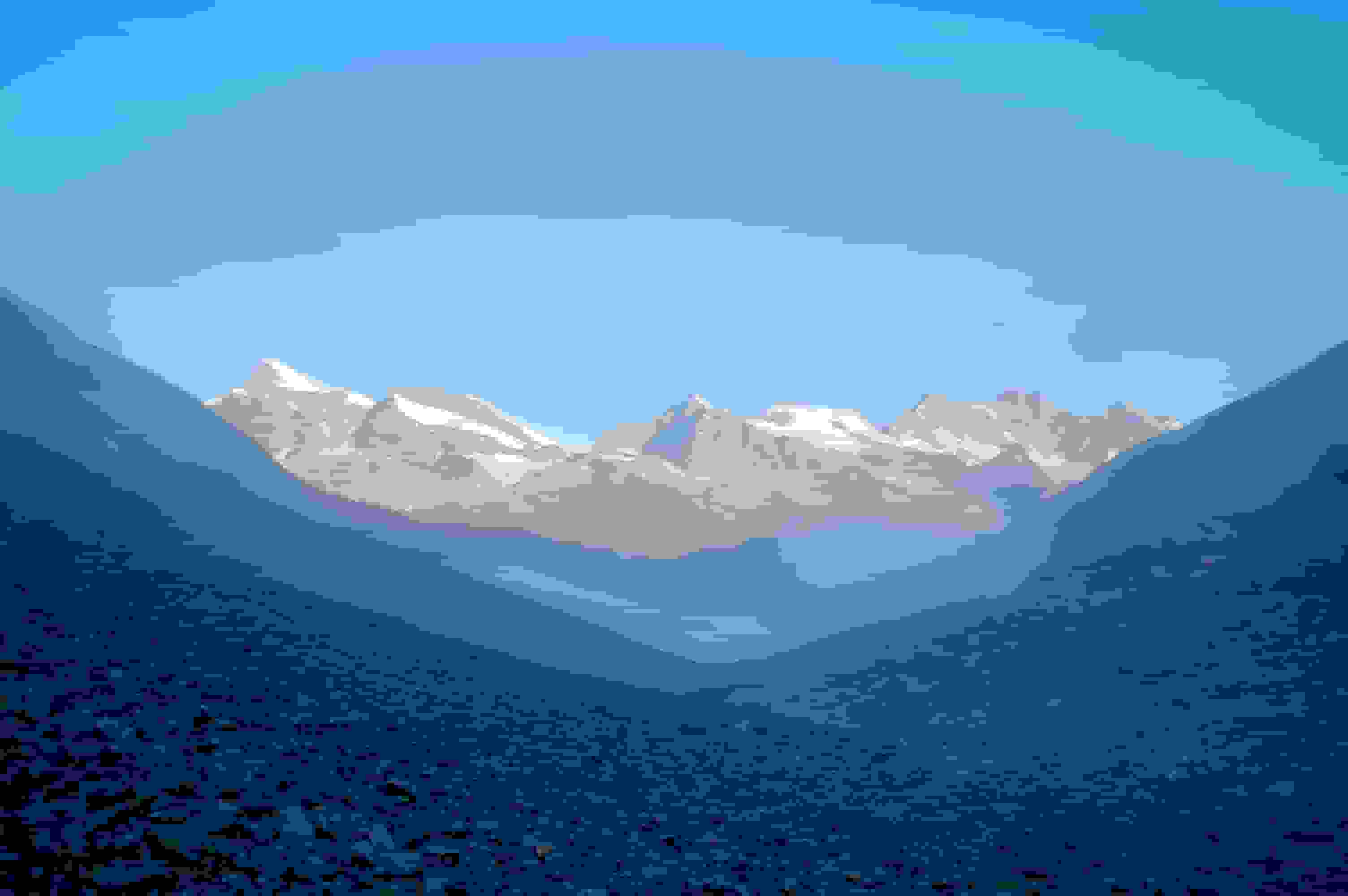 Am Abend lichtet sich der Nebel – die Saaser 4000er werden sichtbar