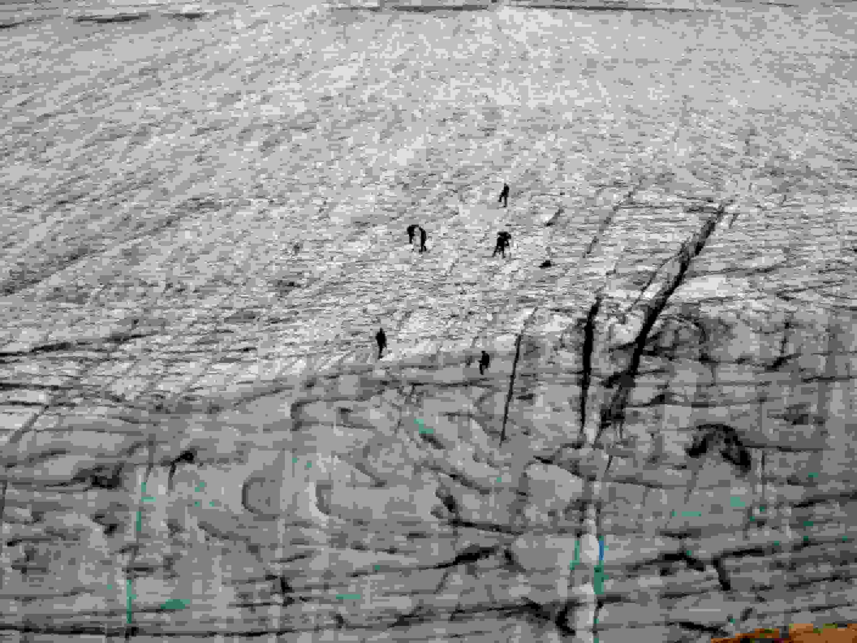 Abseilübungen bei der Hütte