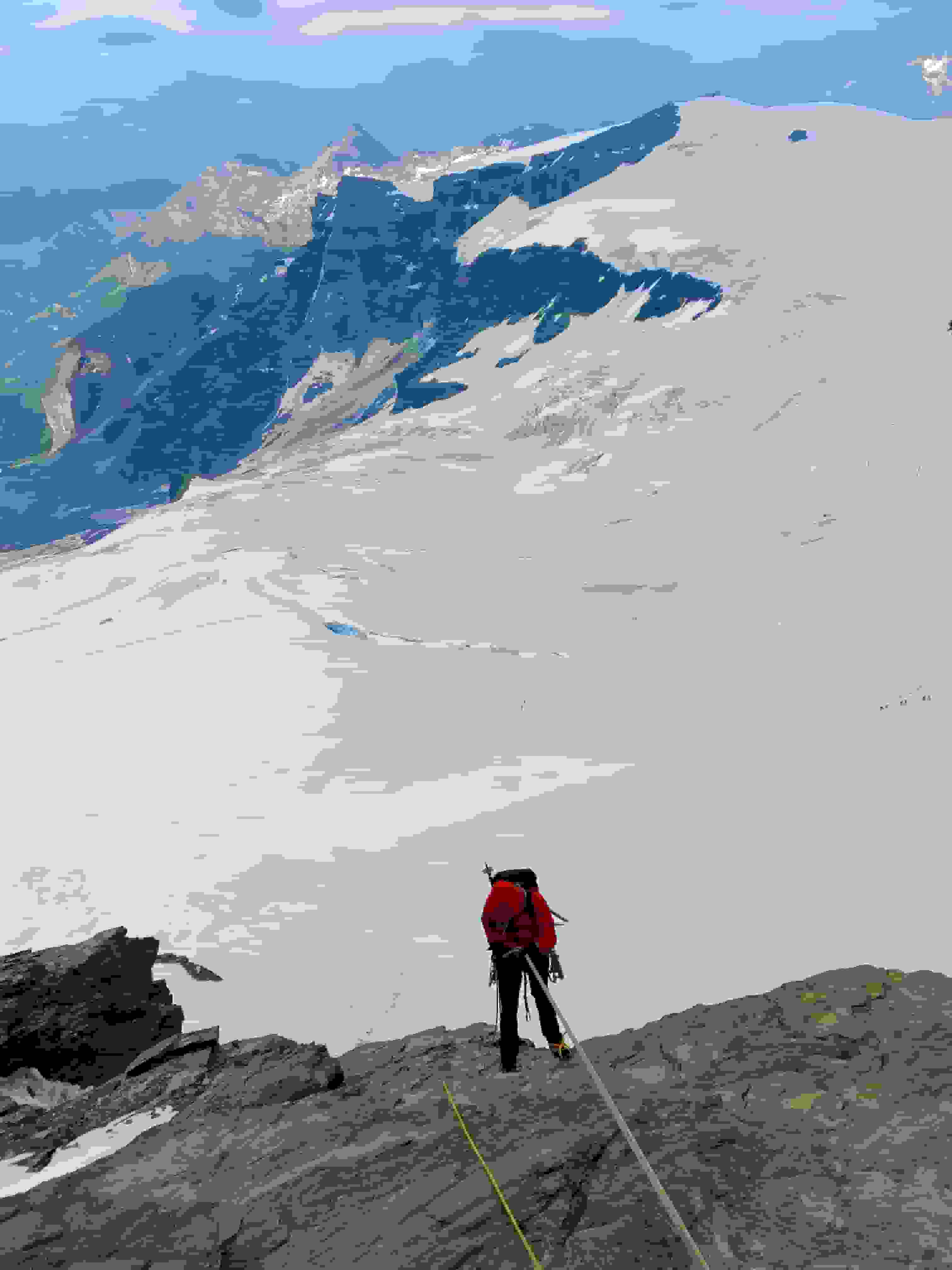 Abseilen vom Breithornzwilling West