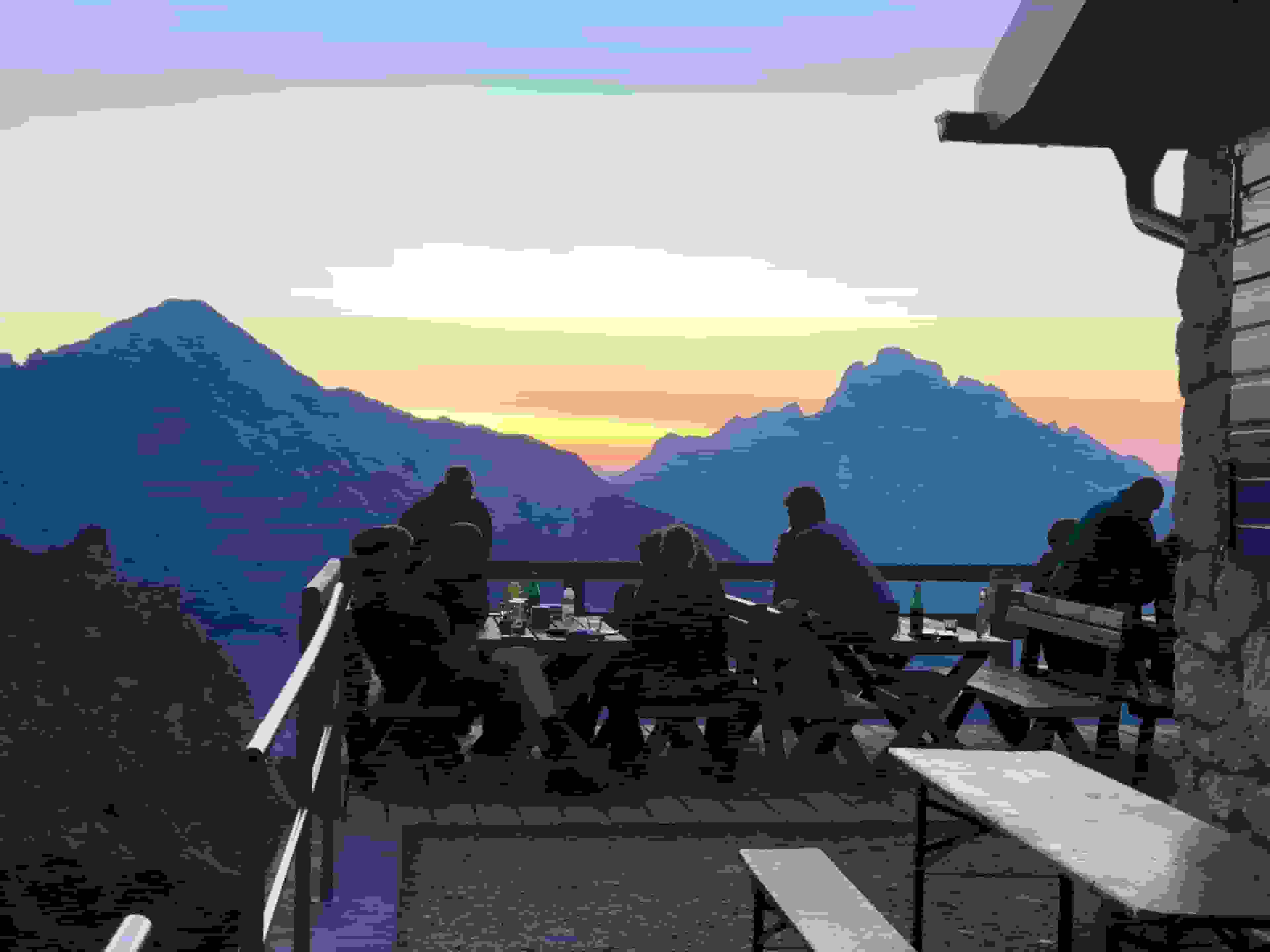 Abendstimmung auf der Fonda-Savio-Hütte