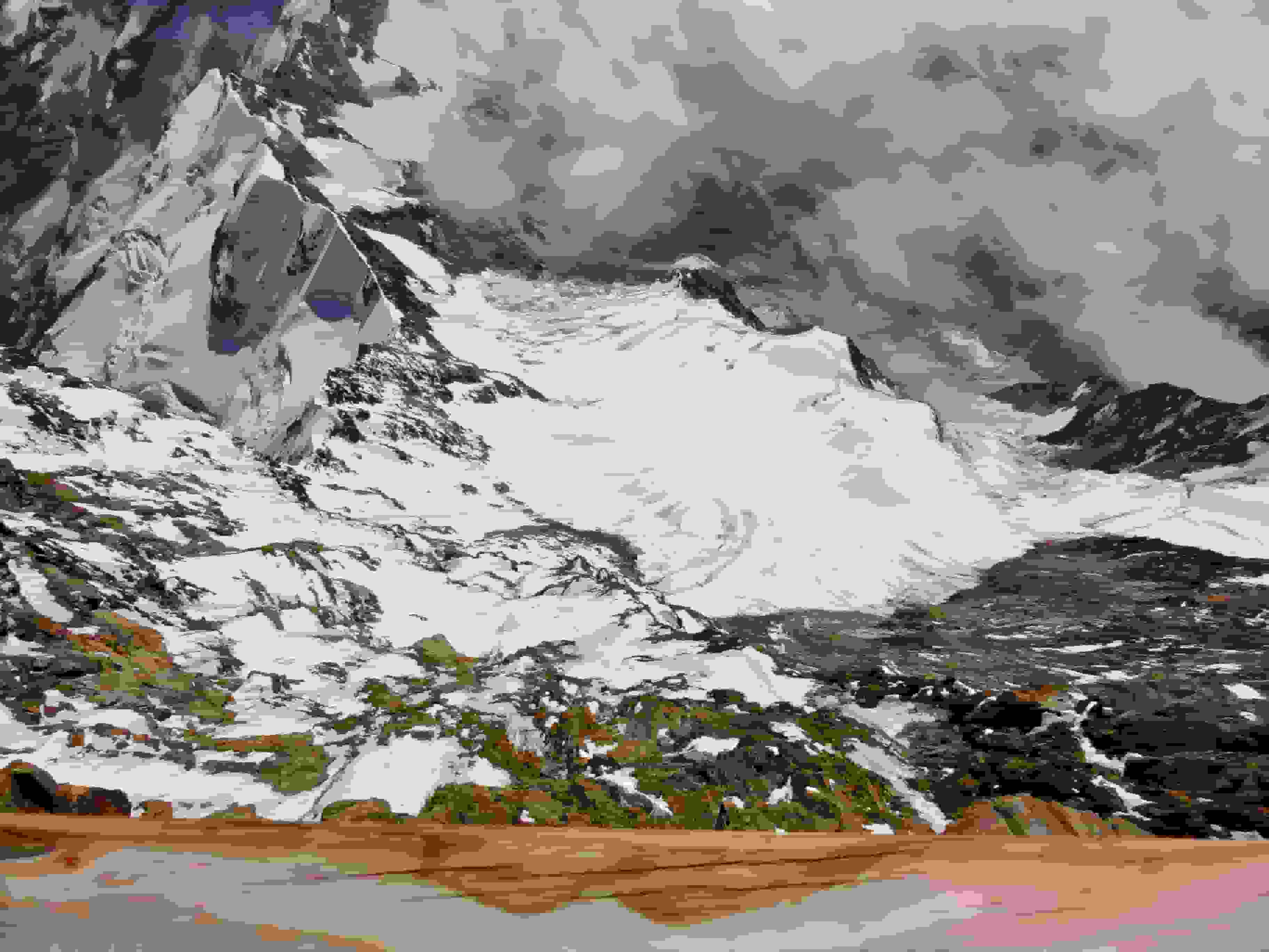 Was für ein Tiefblick! Standort Balkon der Capanna Regina Margherita