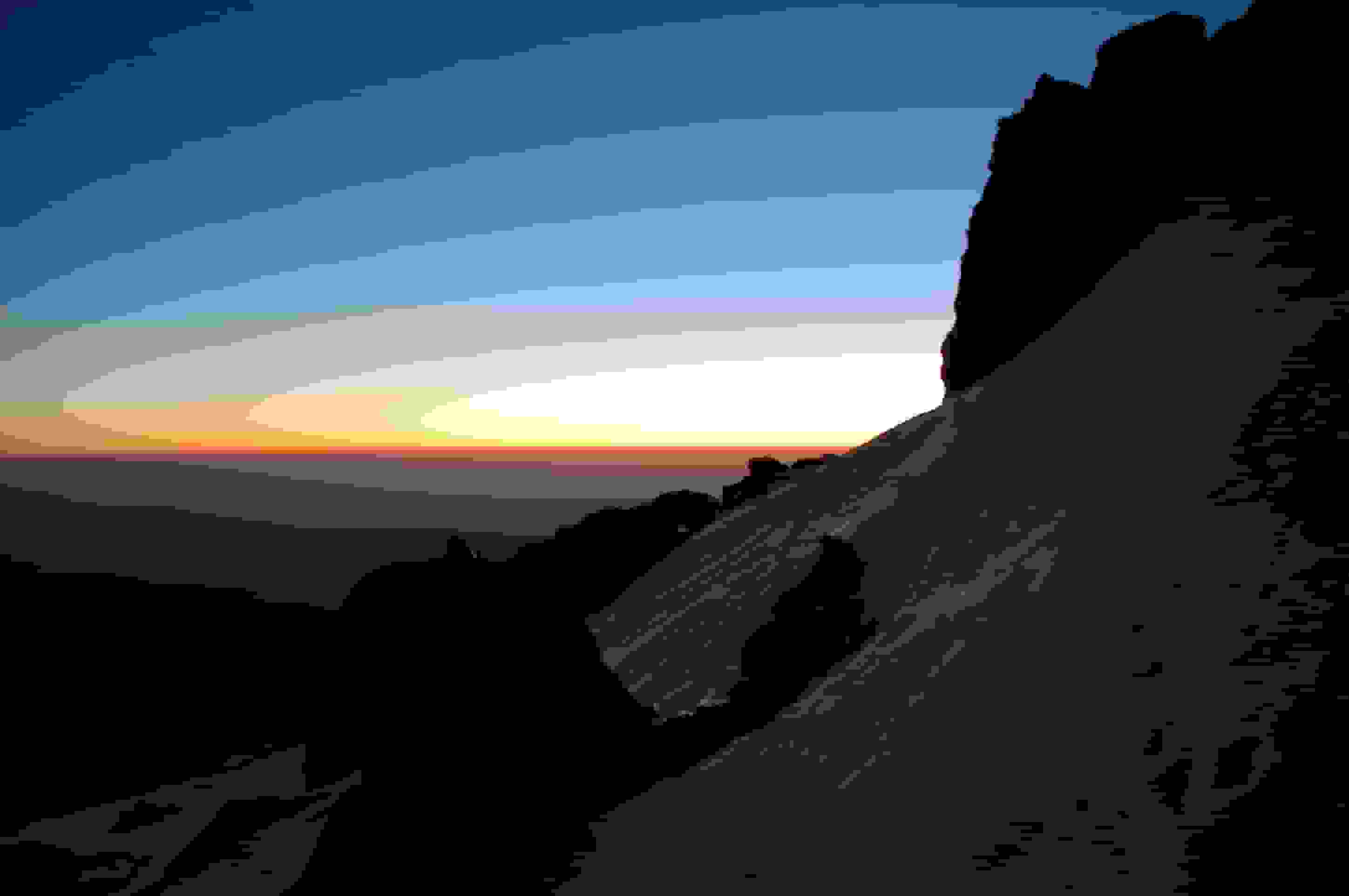 Gipfeltag: Wir sind bereits fünf Stunden unterwegs und befinden uns oberhalb der Lenz Rocks