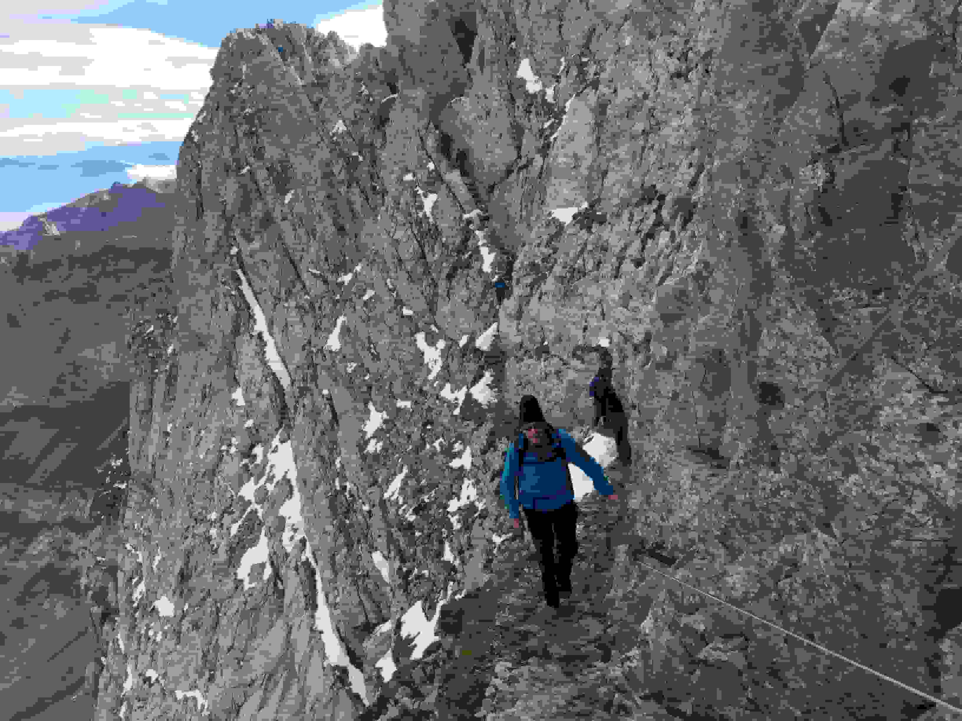 Auch auf der Nordseite des Lisengrats fast kein Schnee